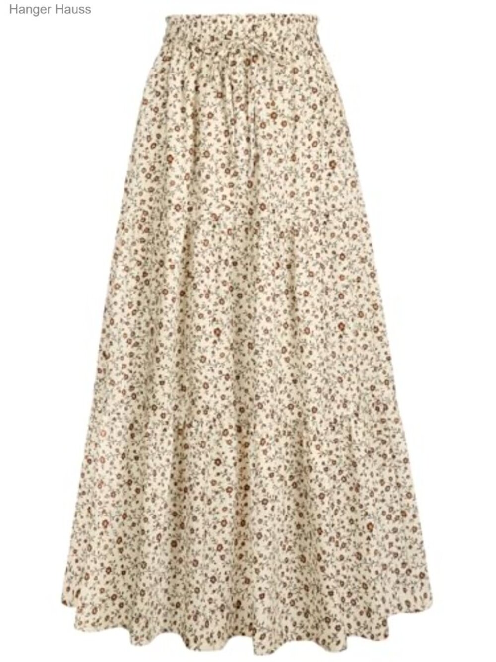 HUSKARY Women's High Waist Tiered Ruffle Maxi Skirt with Pockets
